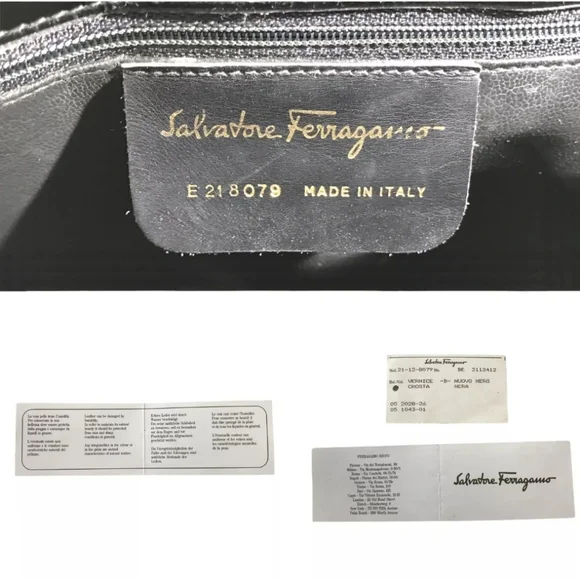 SALVATORE FERRAGAMO BAG SHOULDERBAG ENAMEL LEATHER